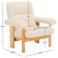 thumbnail image 4 of SAFAVIEH Attwell Accent Chairs, Cream Faux Shearling/Natural (32.9 in. W x 29.5 in. D x 32.7 in. H), 4 of 12