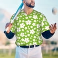 thumbnail image 5 of KLL Green White Flowers for Men's Baseball Shirts,Short Sleeve Casual Shirts Button Down Shirt for Men Beach Summer Wedding Shirt-4X-Large, 5 of 7