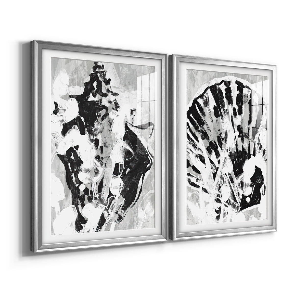Wexford Home Ocean Inkblot I Premium Framed Print, 26.5" x 36.5" - Ready to Hang, Silver (Set of 2)