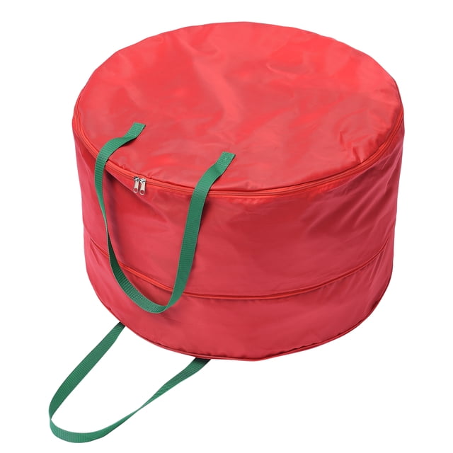 Sac de Rangement Durable en Nylon Imperméable Résistant aux Déchirures Léger Portable à Doubles Fermetures Éclair pour Couronne de Noël