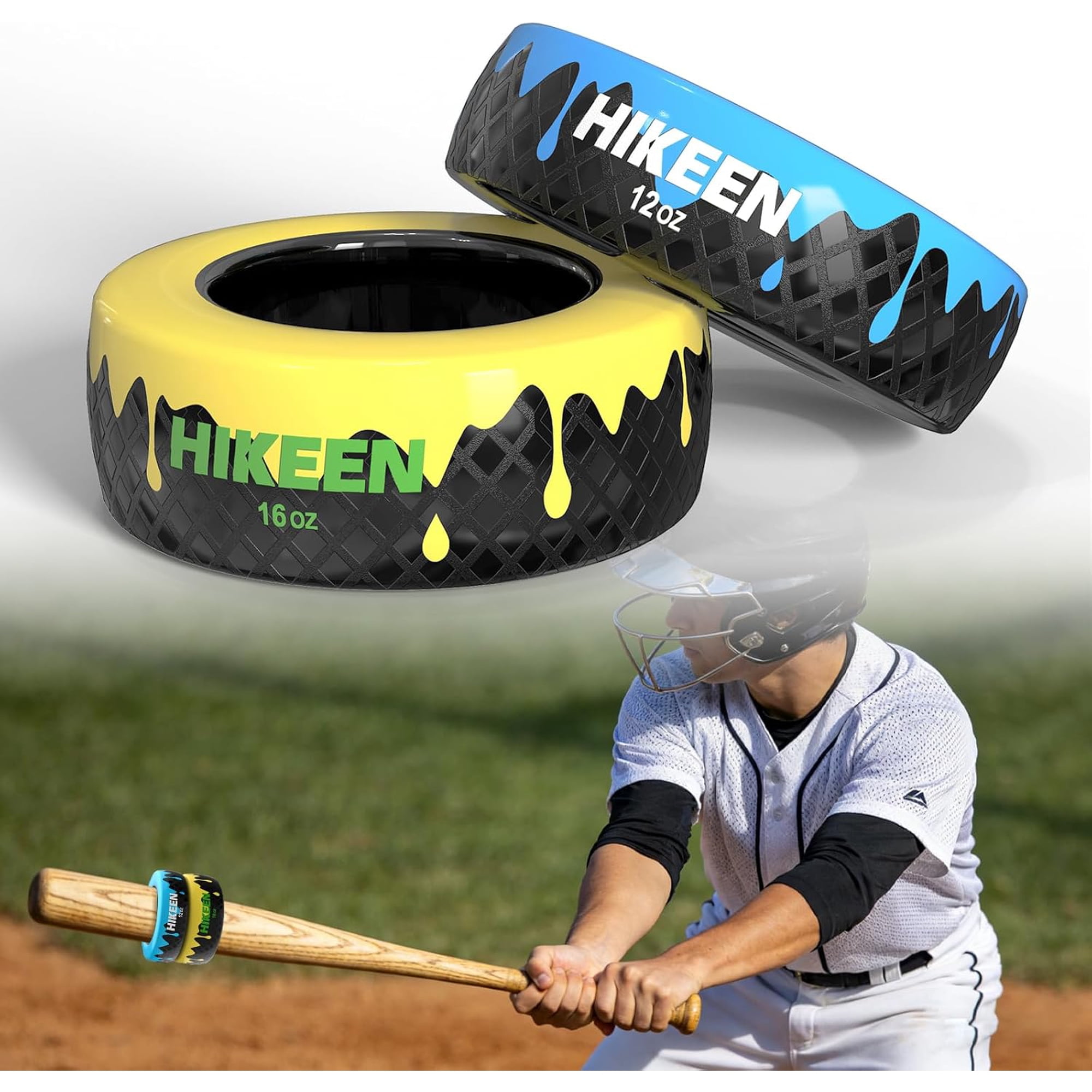 Adoreal Baseball and Softball Bat Weights - 12oz & 16oz Baseball Drip Bat Donut for Swing Training, Fits Most Youth and Adult Bat