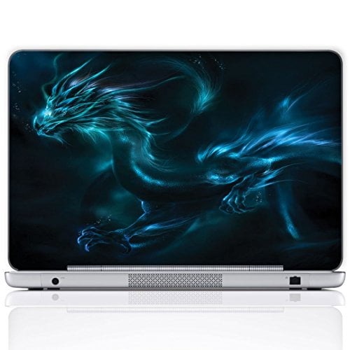 Meffort Inc 17 17.3 Inch Laptop Skin Sticker Cover Blue Dragon Design