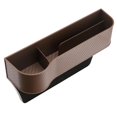 thumbnail image 1 of Estuche multifuncional de fibra de carbono organizador para espacio de asiento de automóvil (conductor marrón), 1 of 6