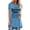 Blue summer tops for women, variant on USSUMA T-Shirts for Women Trendy Funny Letter Print Women's Shirts and Blouses Short Sleeve Female Tops Dressy Casual Summer Youngest Sister Loose Long Crewneck Plus Tunics Beach