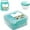 Green, variant on Portable Lunch Bento Box with Handle,Double Layer Picnic Box,Reusable Meal Prep Container with Sealed Yogurt Cup,Perfect for Food Fruit Salad Snack (Clear)