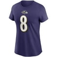 thumbnail image 2 of Women's Nike Lamar Jackson Purple Baltimore Ravens Name & Number T-Shirt, 2 of 4
