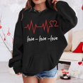 thumbnail image 2 of Hwmodou Toddler Girls Graphic Hoodies Kids Valentines Day Minimalist Letter Print Sweatshirt Heart Crewneck Trendy Pattern Round Neck Loose Fit Thick,3-12Y,3-12Y, 2 of 4
