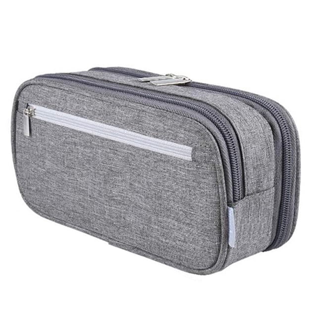 Durable Material Pencil Case With Three Layer Design, Large Capacity For Students Adults