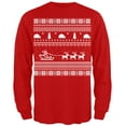 thumbnail image 1 of Chandail de Noël Laid Traîneau du Père Noël Rouge pour Adulte à Manches Longues, 1 of 1