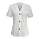 thumbnail image 4 of mfyjkho Tops Para Salir, Blusa Informal Holgada De Manga Corta Con Cuello En V Y Botones Torcidos De Color Liso Para Mujer Tops Para Hacer Ejercicio Para Mujer Xs, 4 of 4