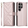 thumbnail image 2 of For Samsung Galaxy S26 Ultra 5G  Diamond Pattern PU Leather Wallet Case Magnetic Flip Cover Multi-Card Slots Pocket Kickstand With Detachable Shoulder Strap And Wrist Strap,Pink, 2 of 7