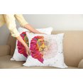 thumbnail image 3 of Ambesonne Geometric Throw Pillow Cover 2 Pack, Lion Head, 16", White Pink Orange, 3 of 6