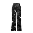 thumbnail image 6 of IYYVV Halloween Pajama Pants Women Cute Pumpkin Patterned Drawstring Sleep Bottoms Stretch Lounge Carved Lounge Pants Black S, 6 of 6