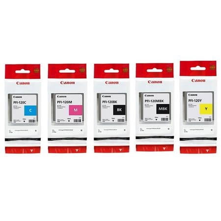 UPC: 0192223067318 | PFI-120 130ml Pigment Ink Tank for Select imagePROGRAF PRO and TM Series Printers KIt Includes Matte Black / Cyan / Magenta / Yellow / Black