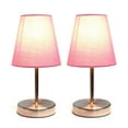 thumbnail image 2 of Simple Designs Lampe de Table Mini Basique Nickel Sable avec Abat-Jour en Tissu Ensemble de 2, 2 of 3