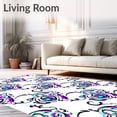 thumbnail image 2 of ODIKA 3'x5' Machine Washable Non-Slip Area Rug, Whimsical Interlocking Swirl Motif High Traffic Rug, Purple, 529527, 2 of 7