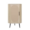 thumbnail image 5 of Natural Corner Cabinet with Rattan Door, Freestanding Corner Shelf Stand for Small Spaces, Living Room, Kitchen, Bedroom, 15.75x15.75x39.37 Inches, 5 of 27