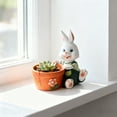 thumbnail image 4 of Green Green Resin Rabbit Planter Ornament For Small Succulents And Holiday Tabletop Decoration, 4 of 6