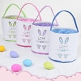 thumbnail image 5 of Cute Easter Bunny Canvas Basket Kids Easter Storage Gift and Egg Rabbit Basket for Children Party Decoration, 5 of 5