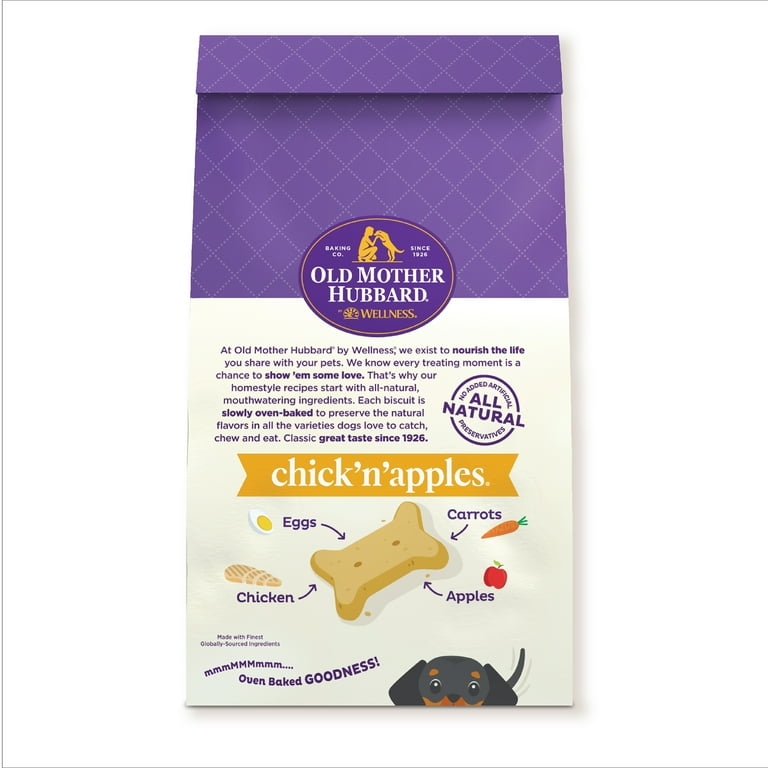 Old Mother Hubbard by Wellness Classic Chick'N'Apples Natural Mini Oven-Baked Biscuits Dog Treats, 20-oz bag Old Mother Hubbard by Wellness Classic Chick'N'Apples Natural Mini Oven-Baked Biscuits Dog Treats, 20-oz bag
