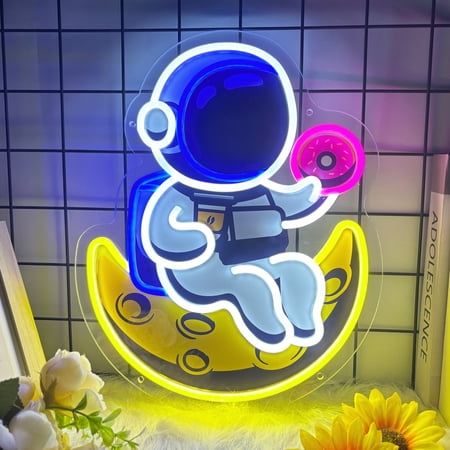 Astronaut Neon Sign Astronaut Led Signs for Wall Decor Dimmable Neon Light Sign for Bedroom Game Room Kids Room Bar Decoration USB Powered Light Up Signs Gift for Boys