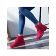 thumbnail image 1 of LUXUR Bottes de Combat pour Femmes Bottes d'Hiver Décontractées Semelle Crantée Bottillons à la Cheville Chaussures Chaudes Bottillon Court pour Femmes Rouge 7, 1 of 7
