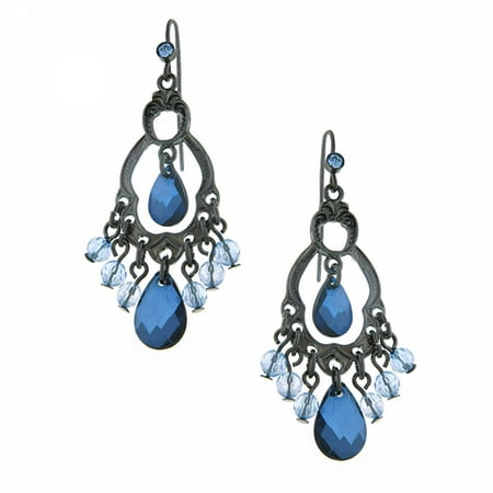 1928 Jewelry Harvest Blueberry Hues Chandelier Earrings