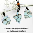 thumbnail image 5 of Opalite Crystal Pyramid Macrame Necklace, Unique Women Men Pendant, 5 of 5