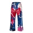 thumbnail image 4 of XIAfhje Linen Pants For Women Summer Fashion Casual The Usa 4Th Of July Patriotic Printing Elastic Waist Loose Pants Straight Wide Leg Trousers Loose Pants Lounge Pants With Pockets, 4 of 4