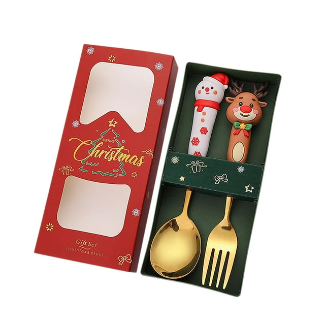 Juego de tenedores y cucharas navideñas perfecl de Acero inoxidable 2B