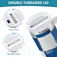thumbnail image 3 of Yayeee 30oz Stainless Steel Tumbler with Straw and Handle Double-Wall Insulated Travel Water Bottle, Blue and Gray Plaid Pattern, 3 of 8
