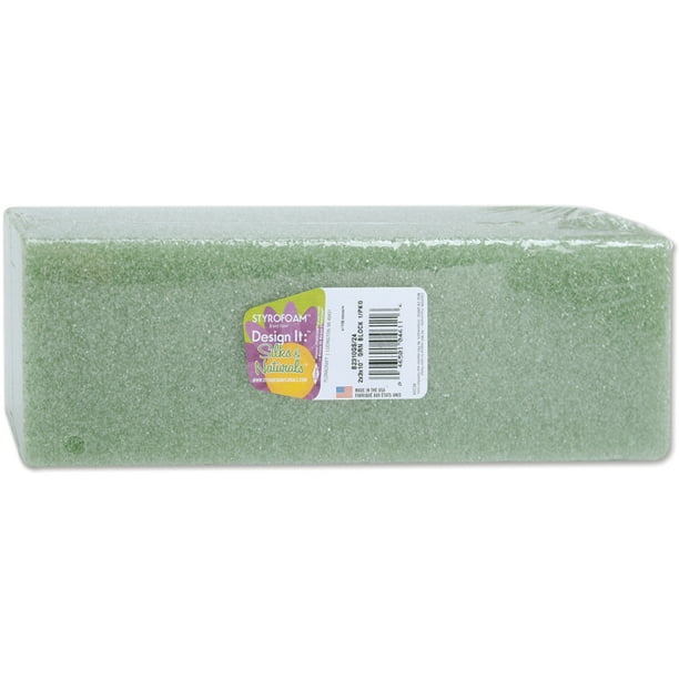 Styrofoam Block, 2" x 3" x 10", 1pk, Green