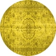 thumbnail image 1 of Ahgly Company Machine Washable Indoor Round Persian Yellow Traditional Area Rugs, 3' Round, 1 of 4