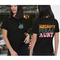 thumbnail image 4 of Womens Somebody's Feral Aunt T-Shirt Groovy Cool Aunts Club Round Neck Tees Short Sleeve Funny Auntie Gifts Tops, 4 of 4