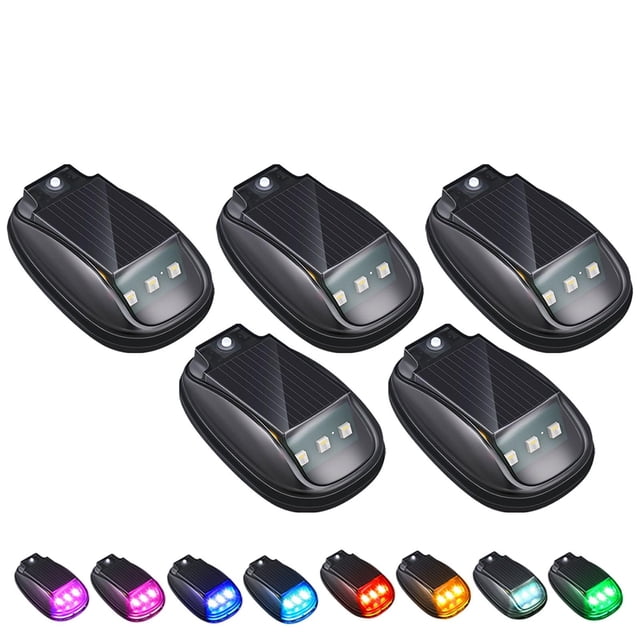 Luces de cabina ZCCHESONG inalámbricas solares para camión, 5 unidades, 8 colores