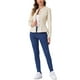 thumbnail image 2 of CHAQUETAS DE JEAN PARA MUJER INSPIRADAS CHIC, CON BOTONES, HEM PEPLUM, MANGAS LARGAS, CORTAS, COLOR BLANCO OSTRA, TAMAÑO L, 2 of 5