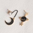 thumbnail image 4 of Jumpingount Luna estrella Saturno colgantes pendiente para mujer único asimétrico strass oreja Stud para estudiantes mujeres niñas Ropa, zapatos y accesorios Miscelánea Jumpingount PS10916-00, 4 of 6
