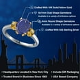 thumbnail image 2 of Gem Stone King 925 Silver and 10K Yellow Gold Blue Lapis and Yellow Citrine Engagement Ring for Women | 2.51 Cttw | Oval 9X7MM | Gemstone Birthstone | Size 8, 2 of 6