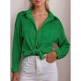thumbnail image 3 of Weardear Womens Textured Button Down Long Sleeve Shirt Casual Work Office Blouse Top, 3 of 5