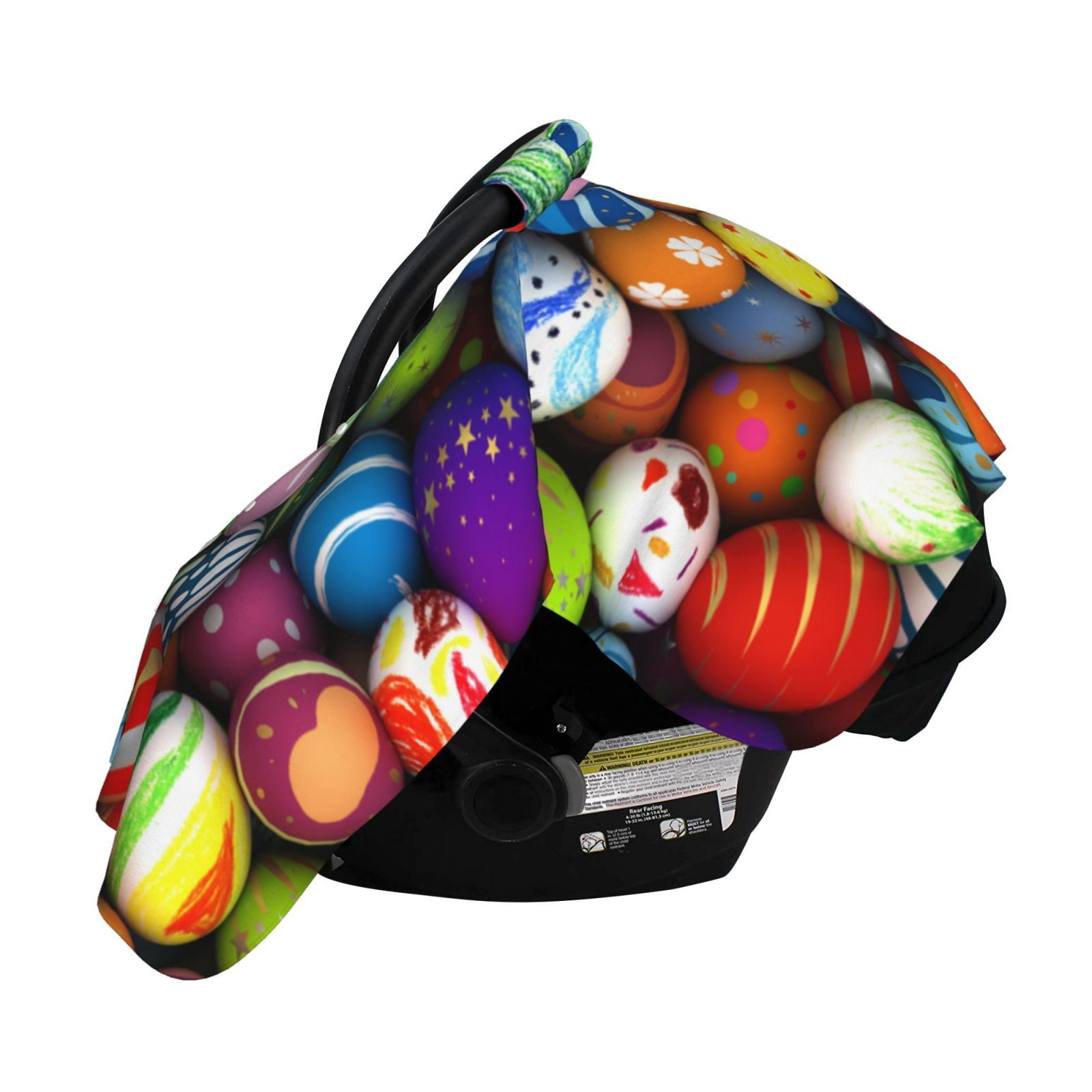 Naloa Easter Eggs2 Baby Car Seat Cover, Breathable Baby Carrier Cover, Multiuse Baby Carrier Cover & Nursing Breastfeeding Cover