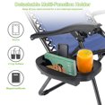 thumbnail image 6 of Geniqua 2 PC Blue Zero Gravity Lounge Chairs Folding Outdoor Beach Patio Recliner Tray Holder, 6 of 8