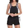 thumbnail image 2 of SAYOO Conjunto de 2 piezas de tankini para mujer, tops de baño y fondos de baño de retazos con escote redondo, amarillo y negro SAYOO casual, 2 of 7