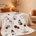 thumbnail image 4 of Halloween Flannel Throw Blanket,Soft Warm Decorative Cover Blanket,Stylish Sofa Couch Accessory for Bedroom Living Room Fall Holiday Indoor Home Party Layout, 4 of 6