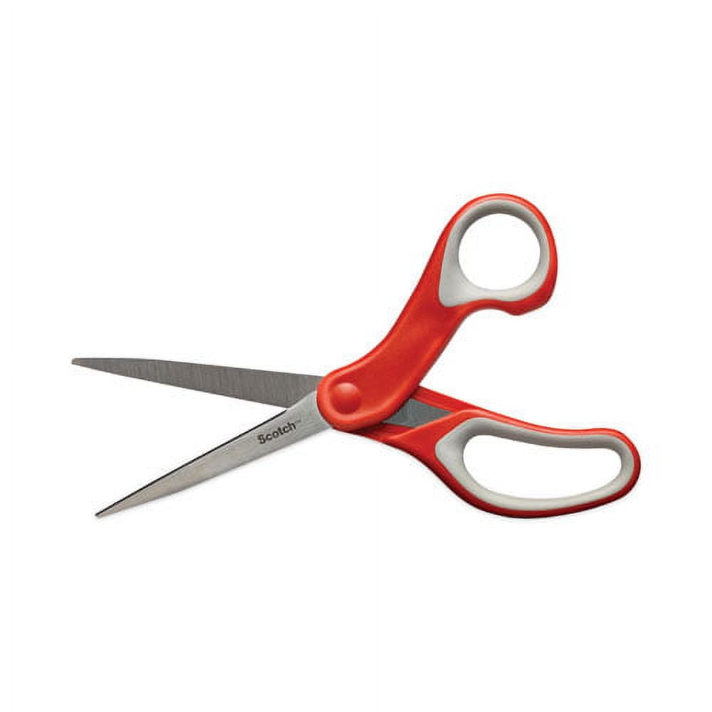 Scotch "Multi-Purpose Scissors, 8"" Long, 3.38"" Cut Length, Gray/red Straight Handle | Bundle of 10 Each" — Residential Use, Standard Application