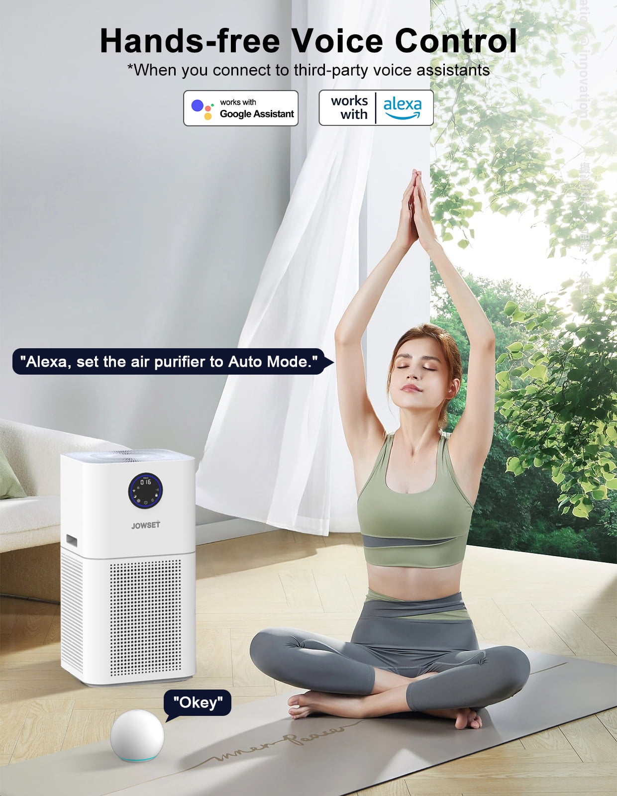 JOWSET Wi-Fi Air Purifiers for Home Large Room up to 4000 Sq.ft, HEPA Air Purifier for Dust, Wildfire Smoke, Pet Dander, Pollen
