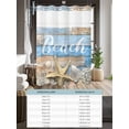 thumbnail image 6 of No Hook Cloth Fabric Shower Curtain with Snap in Liner, Starfish Waterproof Shower Curtains Set with See Through Top Window, Blue Brown Ocean Shell Coral Farmhouse Bath Curtains Shower 72"x78", 6 of 6