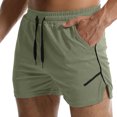 thumbnail image 2 of OIOLOYJM Swim Trunks Men 5 Inch Mesh Quick Dry Drawstring Waist Gym Running Board Shorts Lightweight Breathable Athletic Bathing Suit Army Green L, 2 of 6