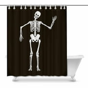 MKHERT Funny Dancing Human Skeleton Halloween Design Waterproof Shower Curtain Decor Fabric Bathroom Set 66x72 inch