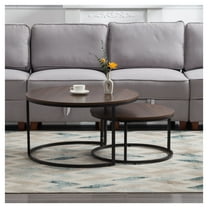 Nesting Round Coffee Table Set of 2-piece brown