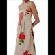 thumbnail image 3 of Vestido Maxi Floral para Mujer, Sin Mangas, Espalda Descubierta, Corte A, , Fluido, con Espalda Hueca y Tirantes Finos S, 3 of 6